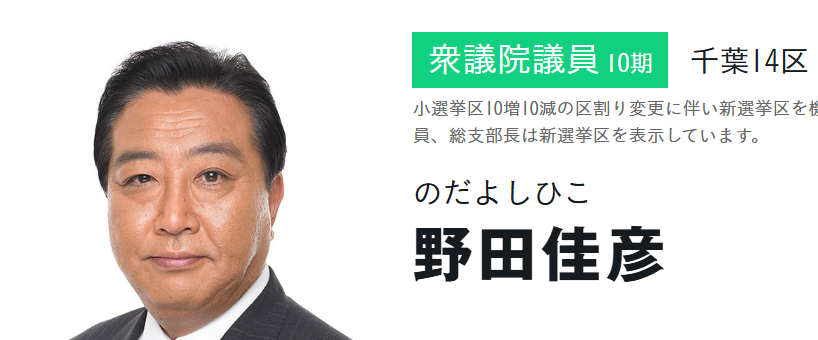 野田佳彦　右目　あざ